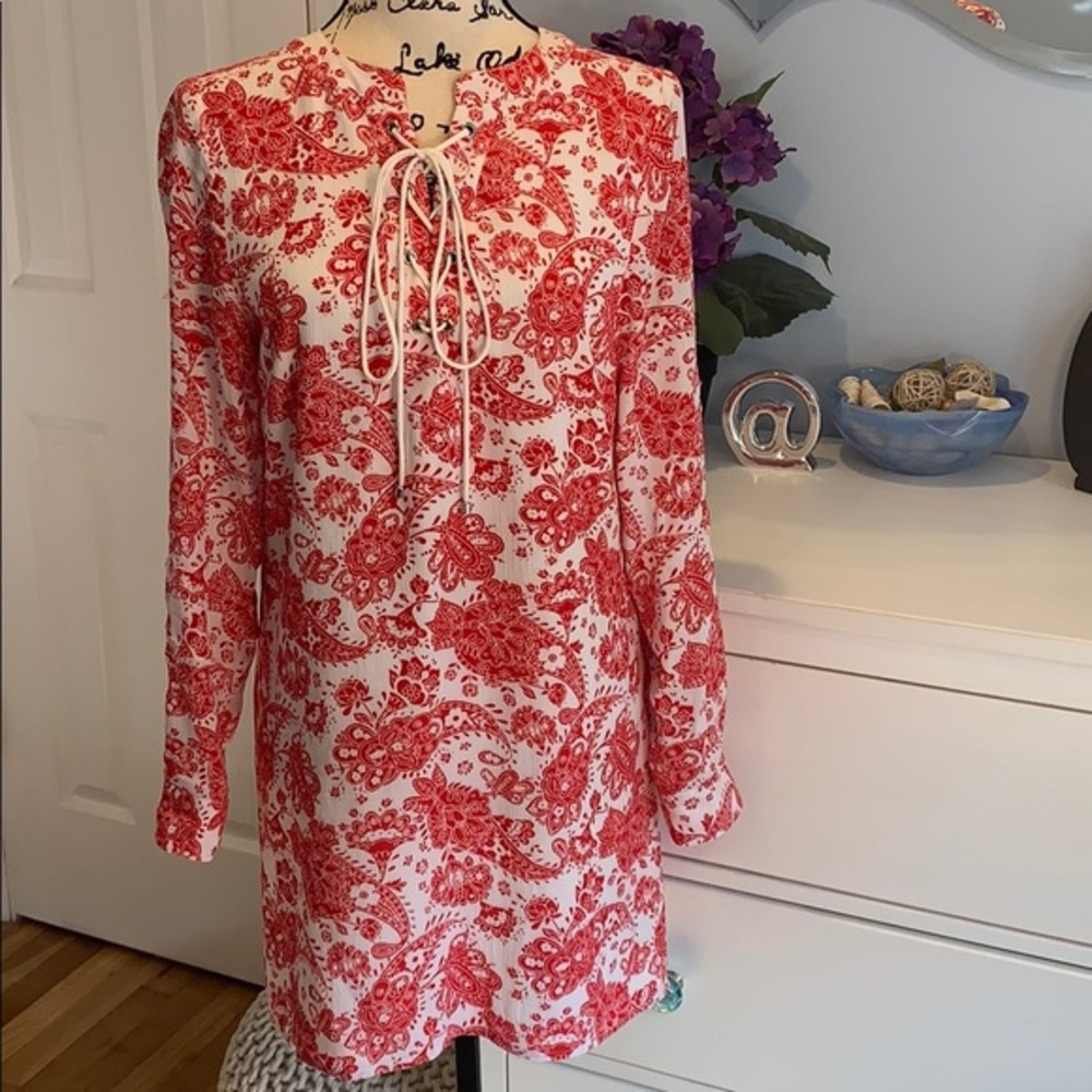 Highline Collective Red Paisley Tunic Dress NEW! - Picture 3 of 9